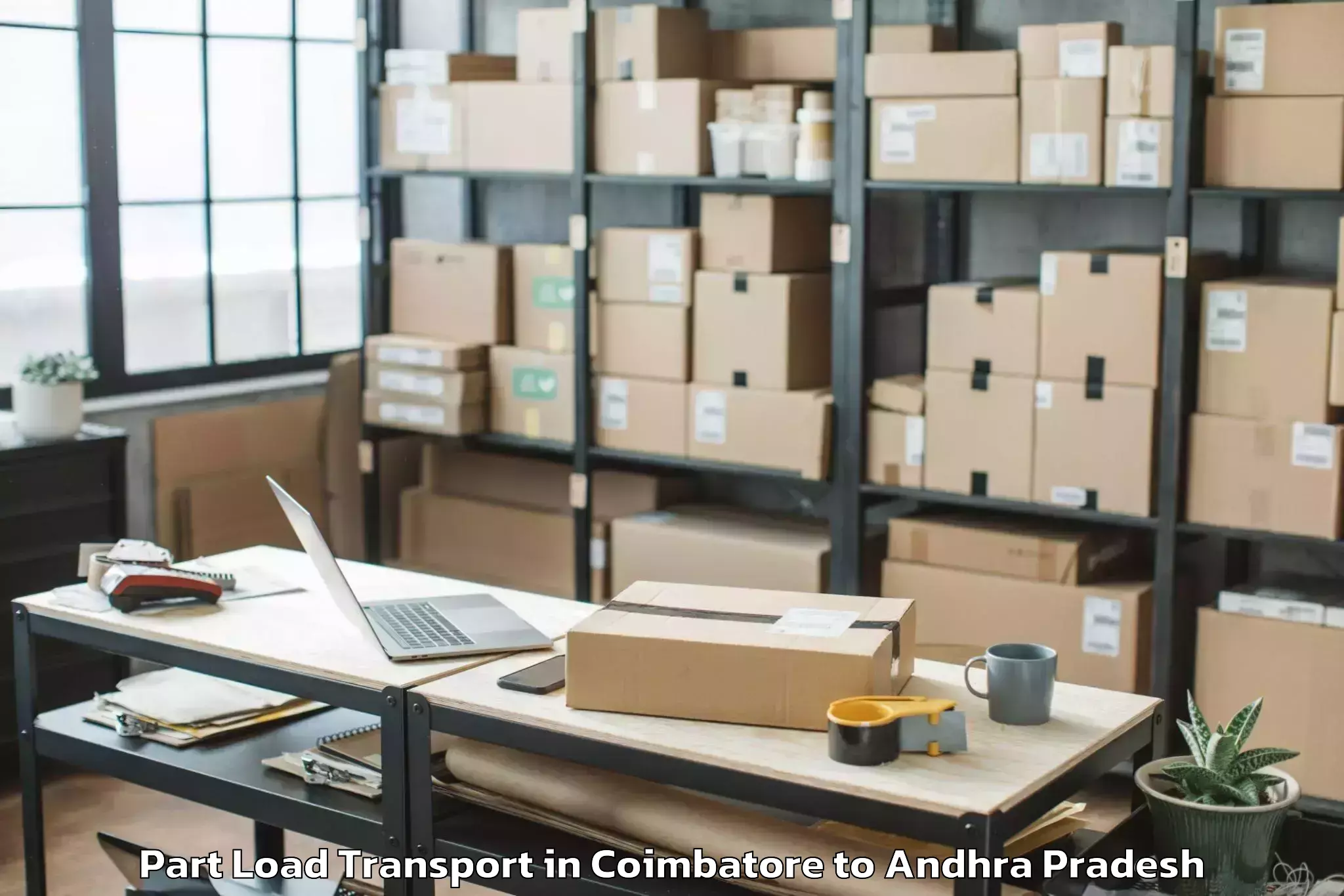 Book Coimbatore to Madugula Part Load Transport Online